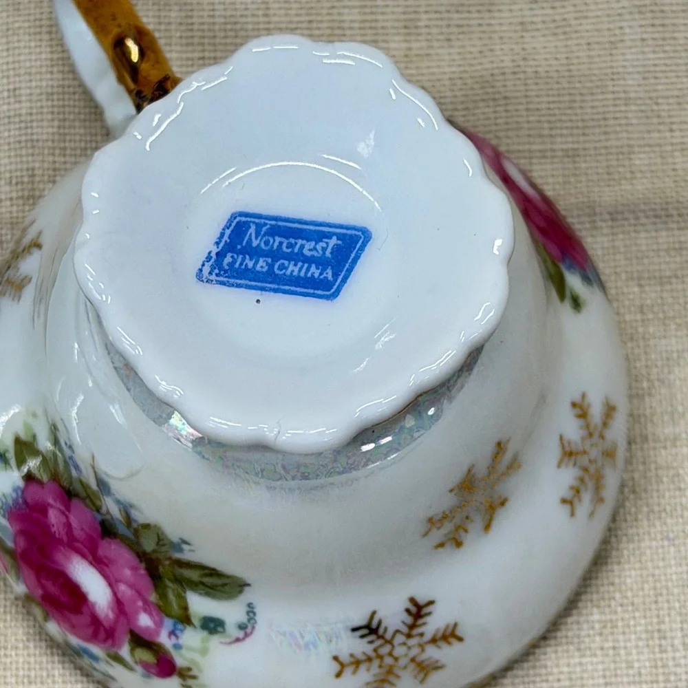 Romantic Rose Demitasse Mini Cup Saucer Vintage Espresso Cup Coquette Decor